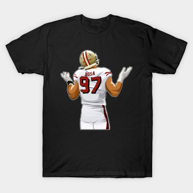 NickBosa #97 In Action T-Shirt by RunAndGow